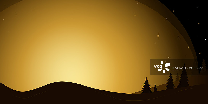 冬季圣诞夜在日落背景下图片素材