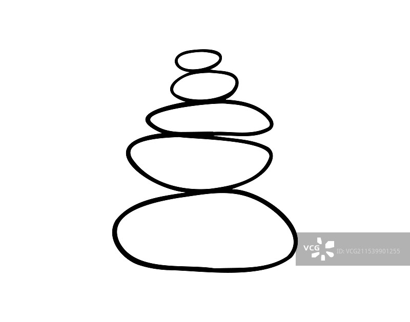 手绘瑜伽石堆图标轮廓图片素材
