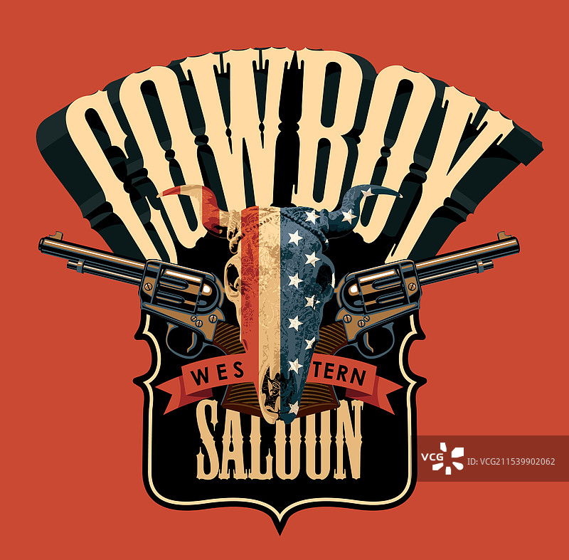 牛仔竞技场西部酒吧的徽章图片素材