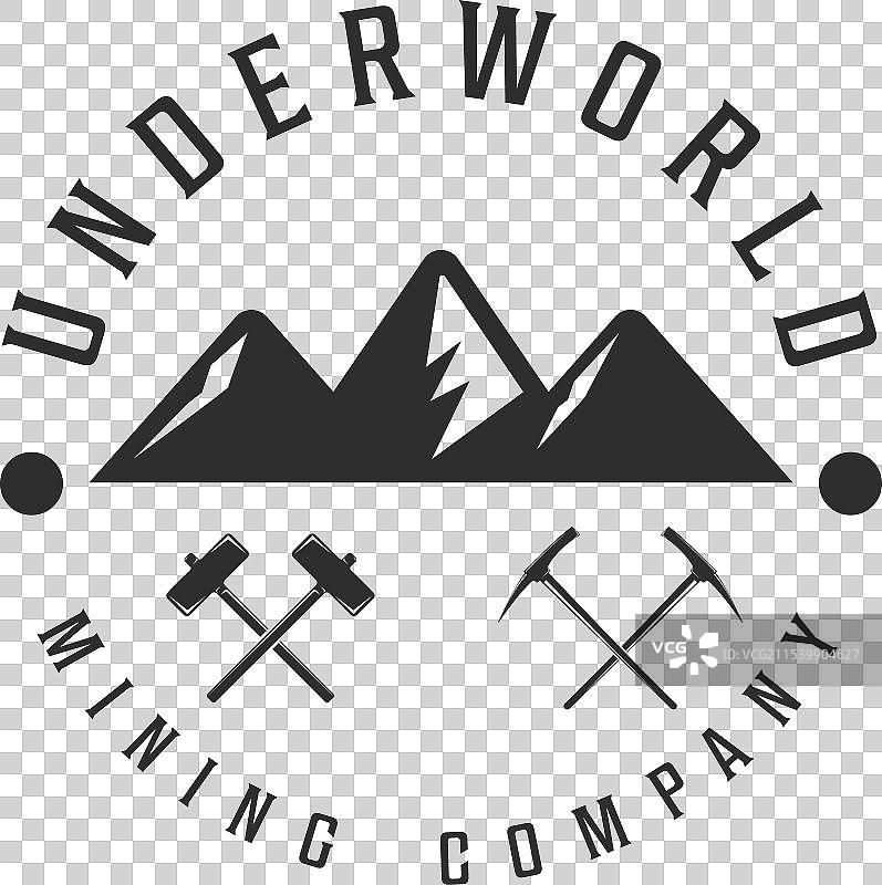 矿业标志线条艺术复古模板图标图片素材