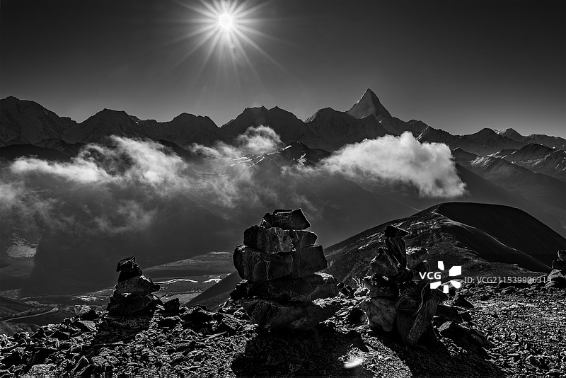 黑白贡嘎图片素材