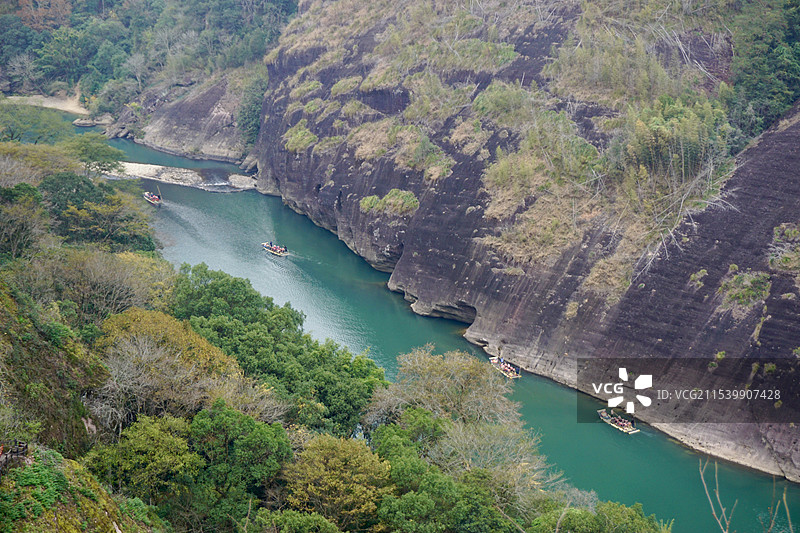 武夷山九曲溪俯瞰图片素材