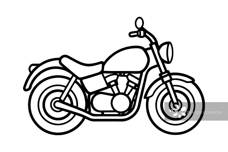摩托车线条艺术剪影图片素材