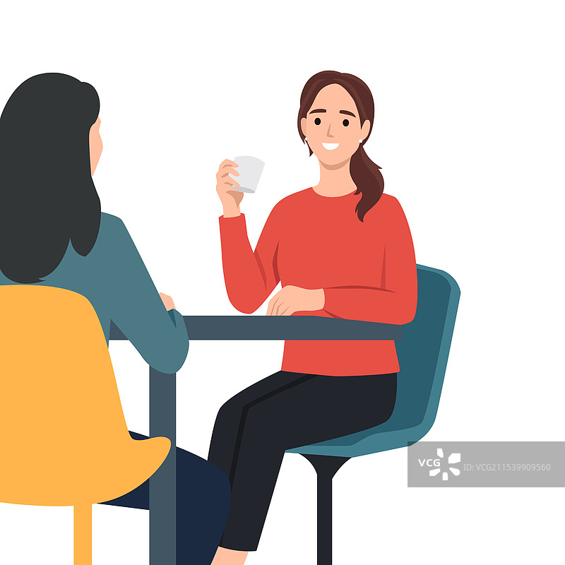 女性朋友在咖啡馆一起喝茶图片素材