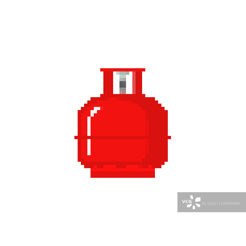复古像素风格的红色气体罐图标图片素材