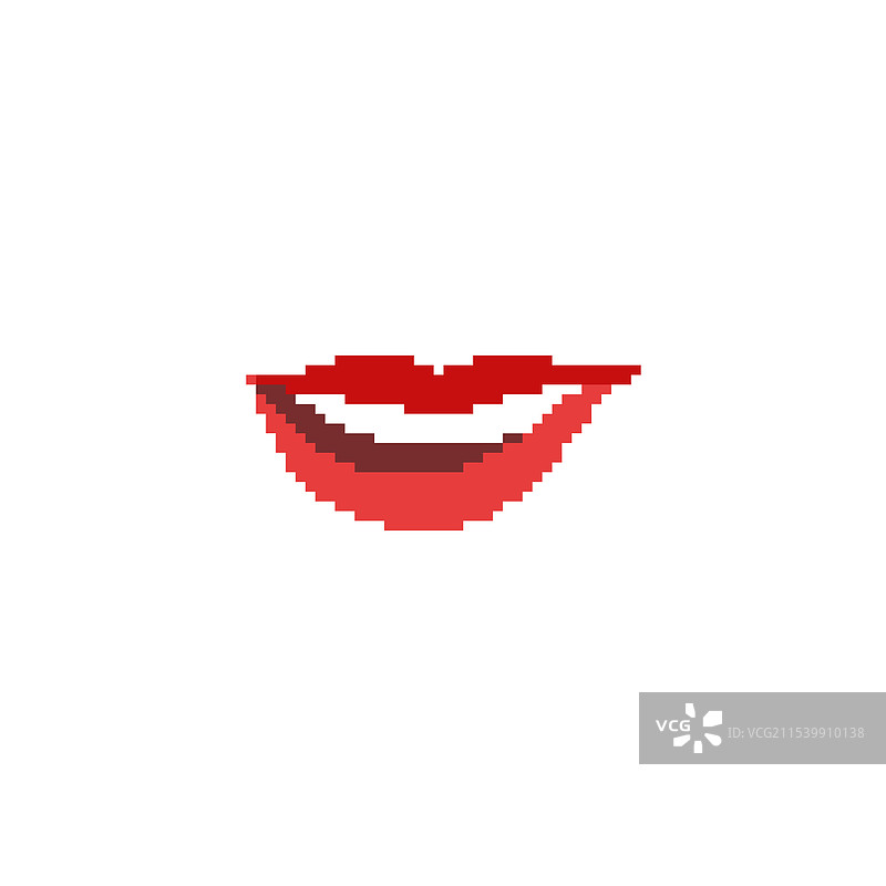 简单的像素艺术红色嘴唇图片素材