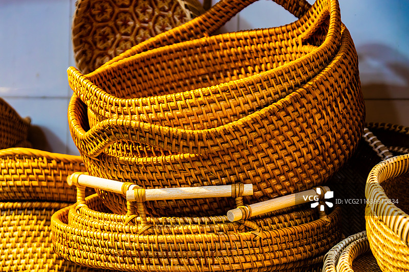 艺术竹篮（泰州老街）图片素材