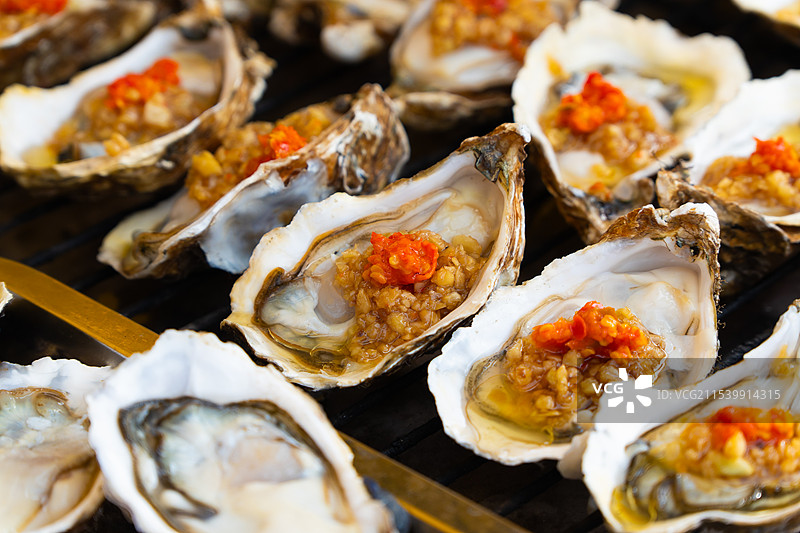 炭烧生蚝、炭烤生蚝图片素材