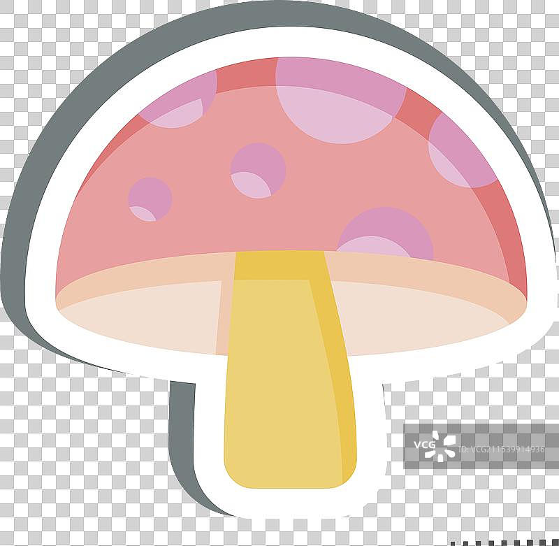 与水果和蔬菜相关的蘑菇贴纸图片素材