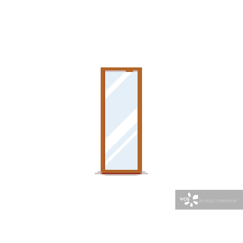 像素艺术方形镜子，带木框图片素材