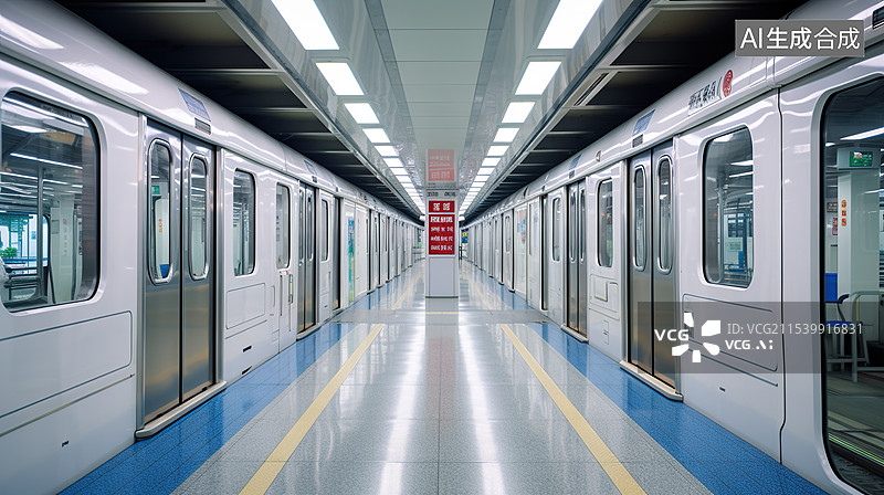 【AI数字艺术】四通八达地铁站图片素材