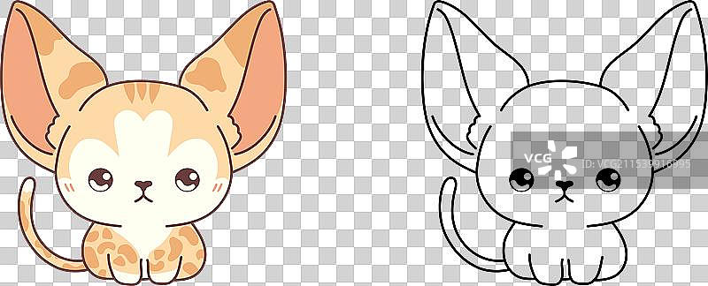 可爱的阿比西尼亚猫剪贴画和黑色图片素材