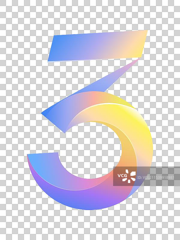 数字3   弥散炫光渐变风格促销透明字图片素材