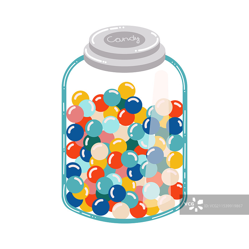 可爱的卡通泡泡糖球在瓶子里图片素材