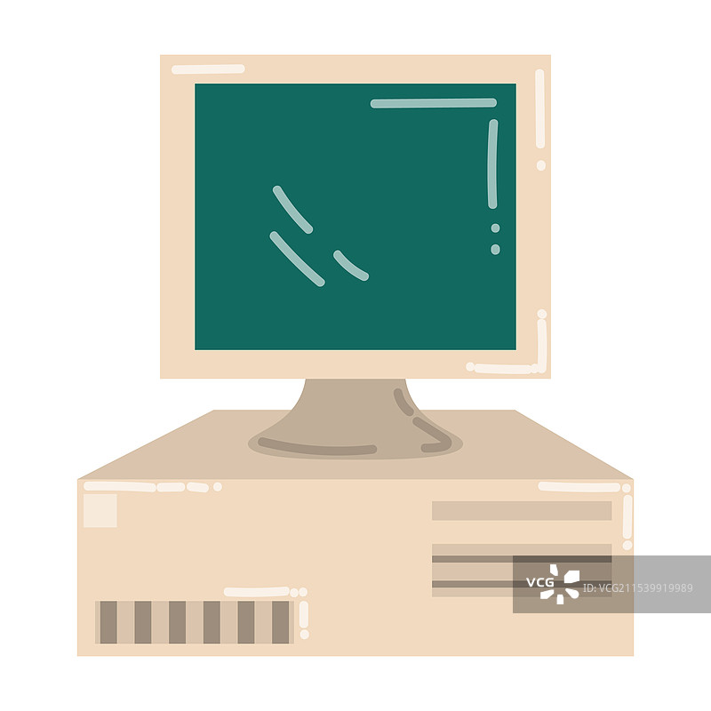 1990年代的复古卡通个人电脑图片素材