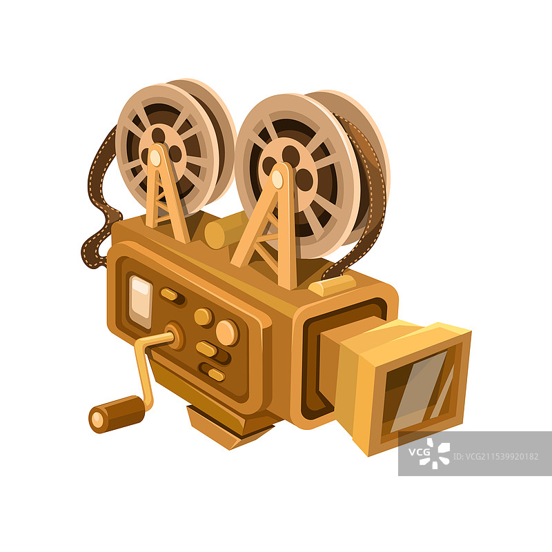 复古电影放映机卡通图案图片素材