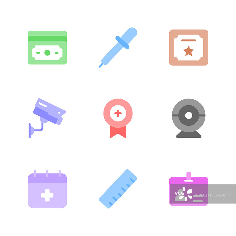 一组孤立在白色背景上的用户界面图标图片素材