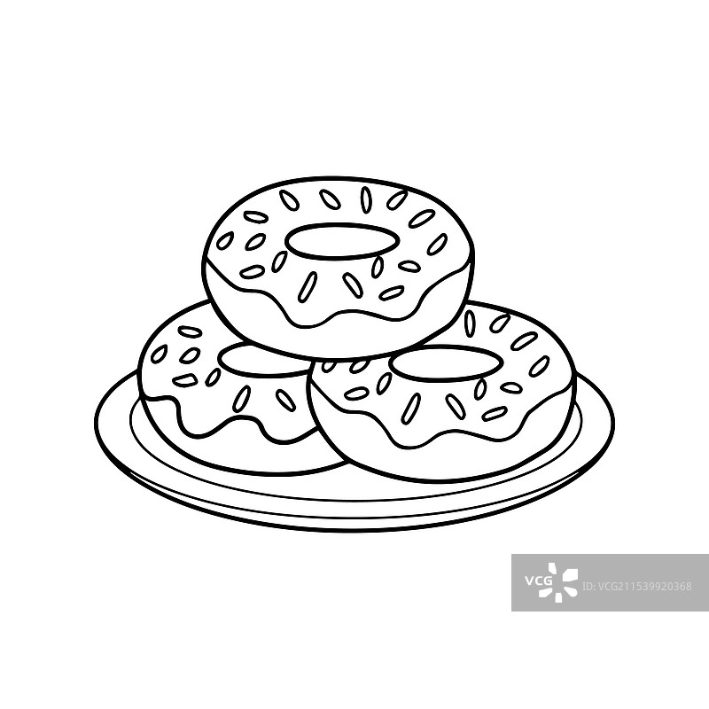 甜甜圈轮廓艺术图片素材