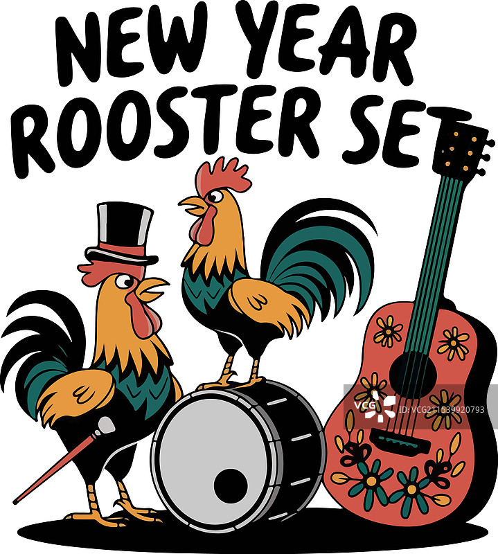 新年鸡年艺术剪影图像图片素材