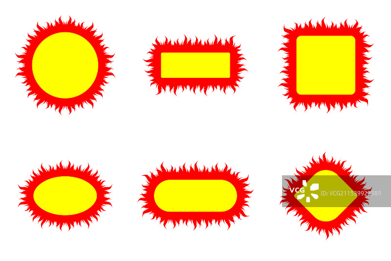 热销价格标签火焰背景套装图片素材