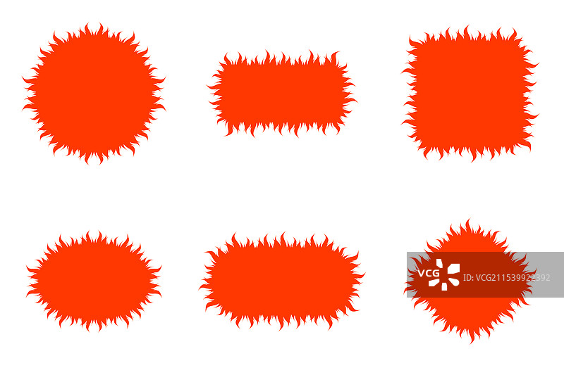 销售价格标签火焰贴纸套装图片素材
