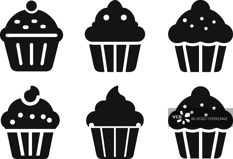 杯形蛋糕剪影图片素材