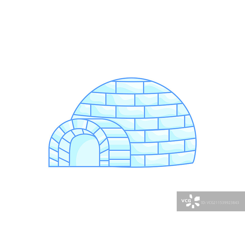 一个传统的冰屋简单线条画图片素材