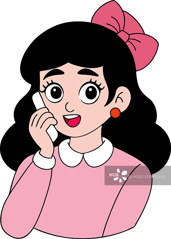一个女孩打电话的艺术作品图片素材
