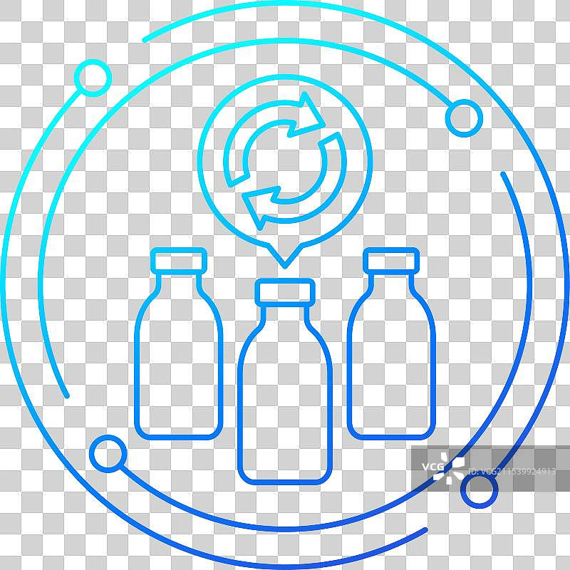 回收塑料瓶图标线性设计图片素材
