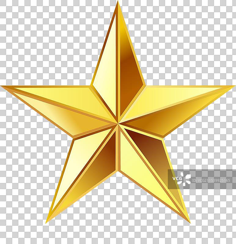 3D金色星星图标图片素材