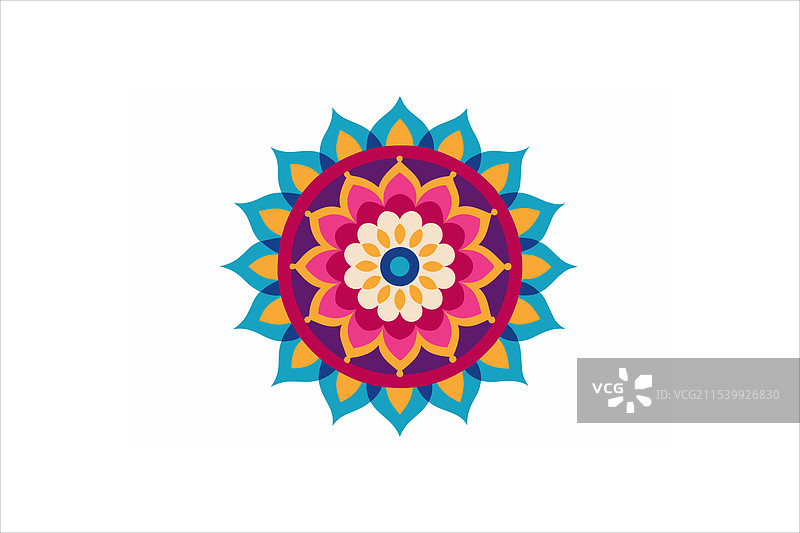 真实的印度曼陀罗艺术色彩斑斓的图案图片素材