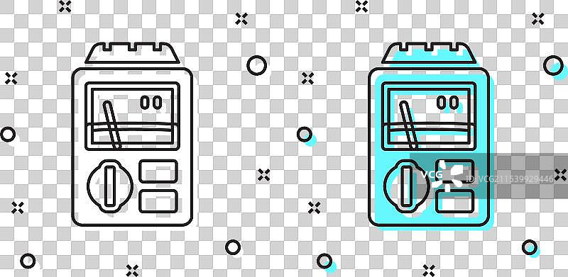 测量辐射的黑色线剂量计图标图片素材