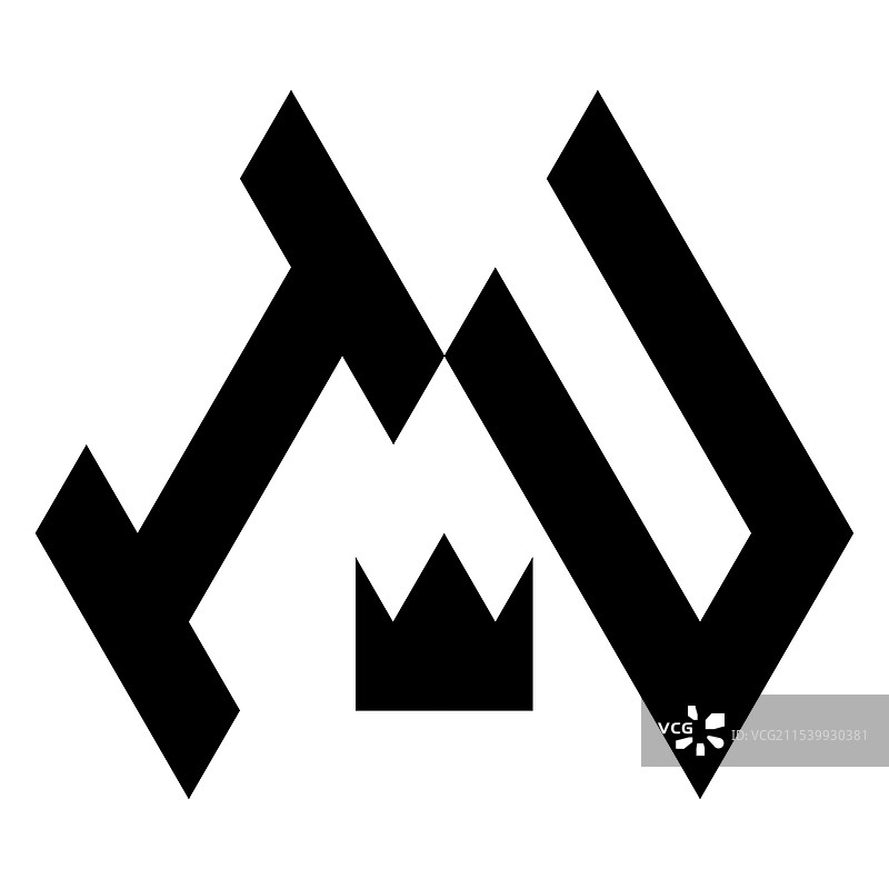 时尚的IU字母标志，简洁而极简主义图片素材