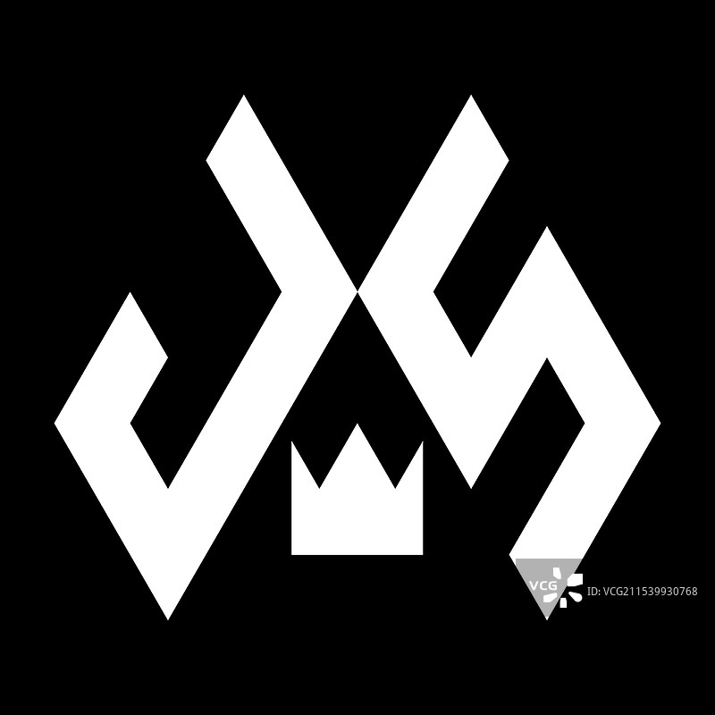 时尚的JS字母标志，简洁而极简主义图片素材