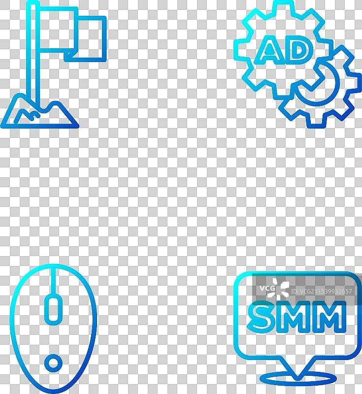 社交媒体营销的电脑鼠标设置图片素材