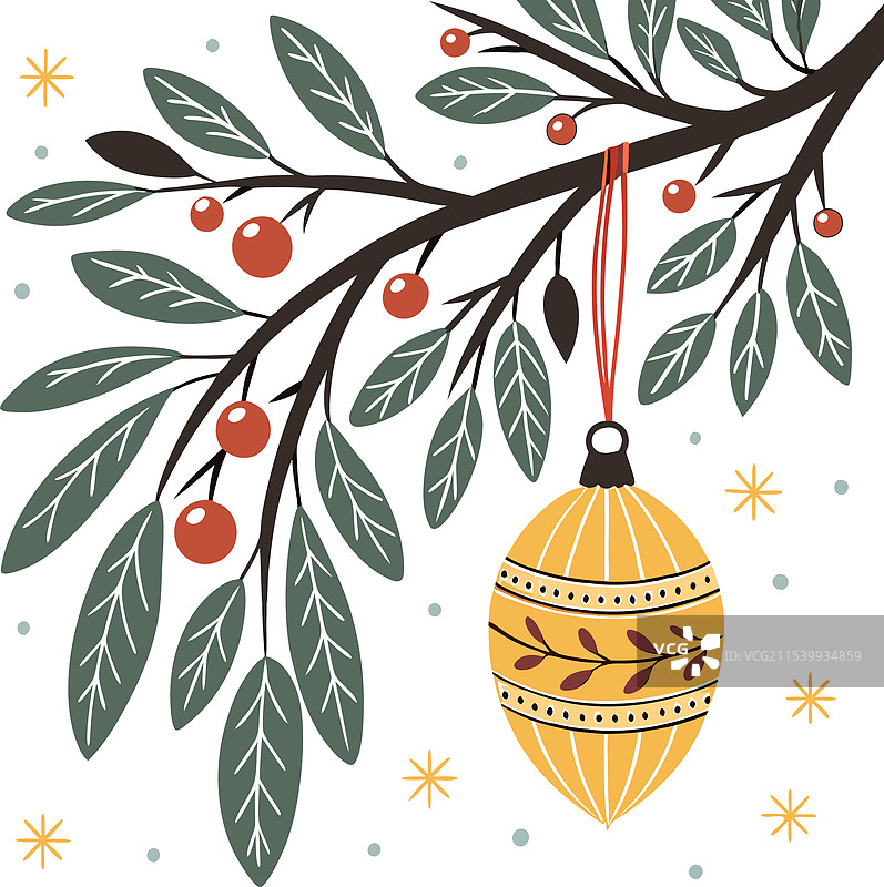 优雅的平面圣诞剪影，适合节日气氛图片素材