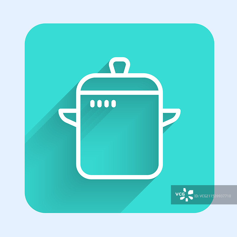 长柄白线炊具图标，背景透明图片素材