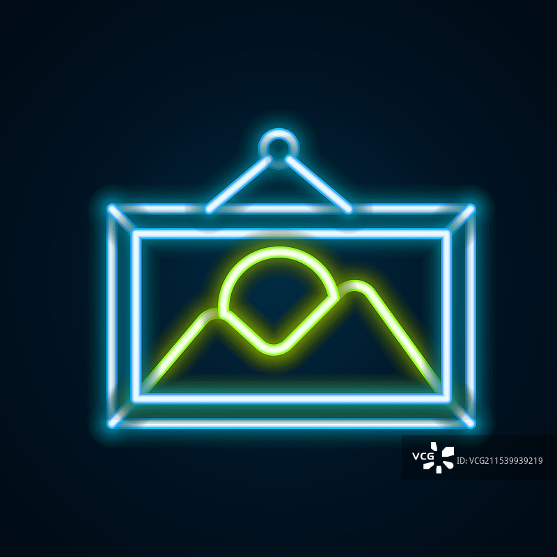 发光的霓虹线条风景图标图片素材