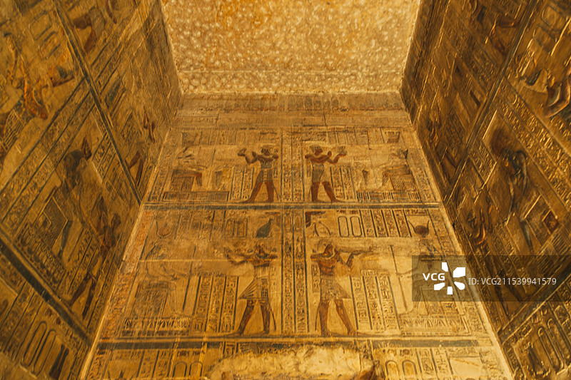 埃及卢克索阿拜多斯神庙壁画图片素材
