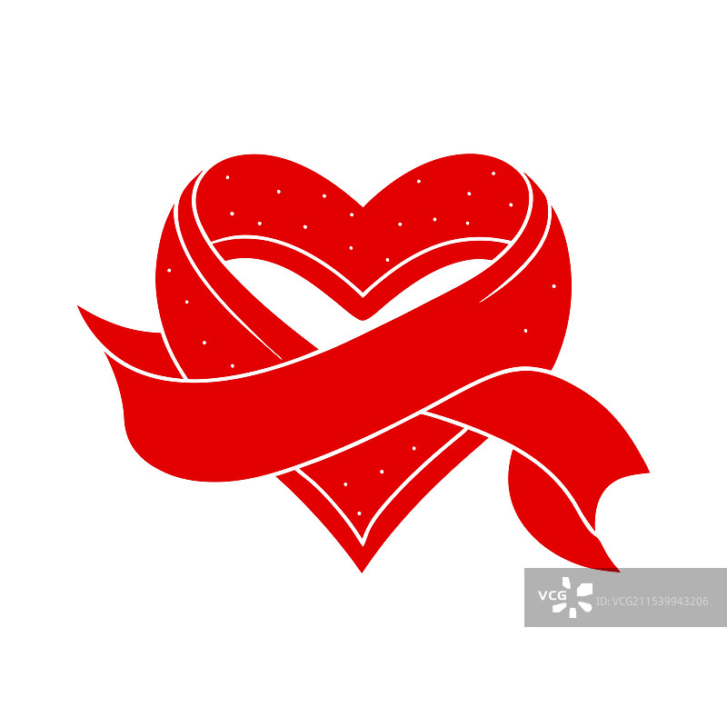 情人节丝带剪影艺术图片素材
