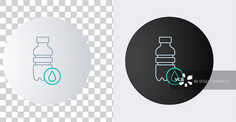 灰色背景上的线条水瓶图标图片素材