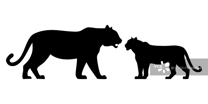 老虎剪影艺术设计图片素材