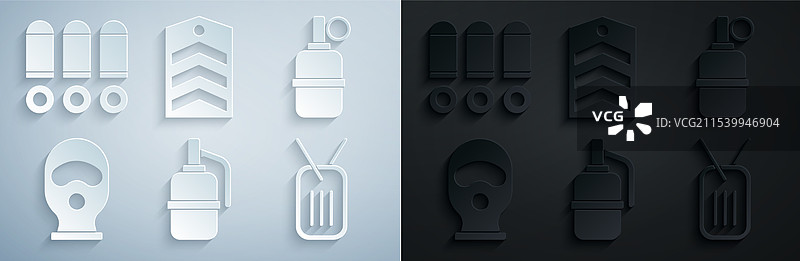 手榴弹、面罩、军用、狗牌图片素材