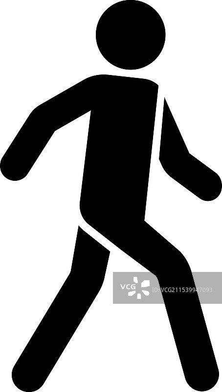 平面风格的行走小人图标图片素材