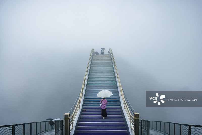 台州神仙居景区如意桥，宛如仙境图片素材