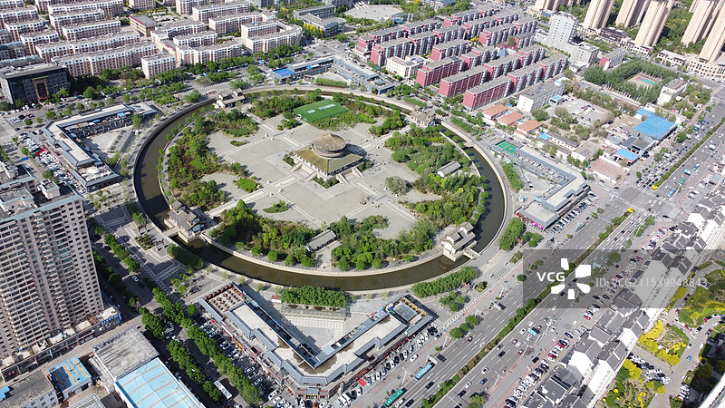 航拍山西大同北魏明堂遗址图片素材