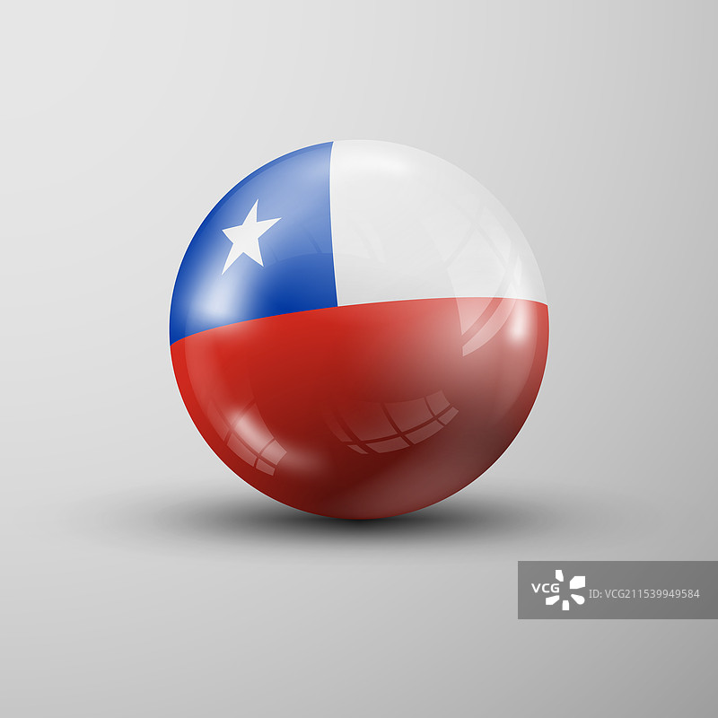 带有智利国旗的3D球体背景图片素材