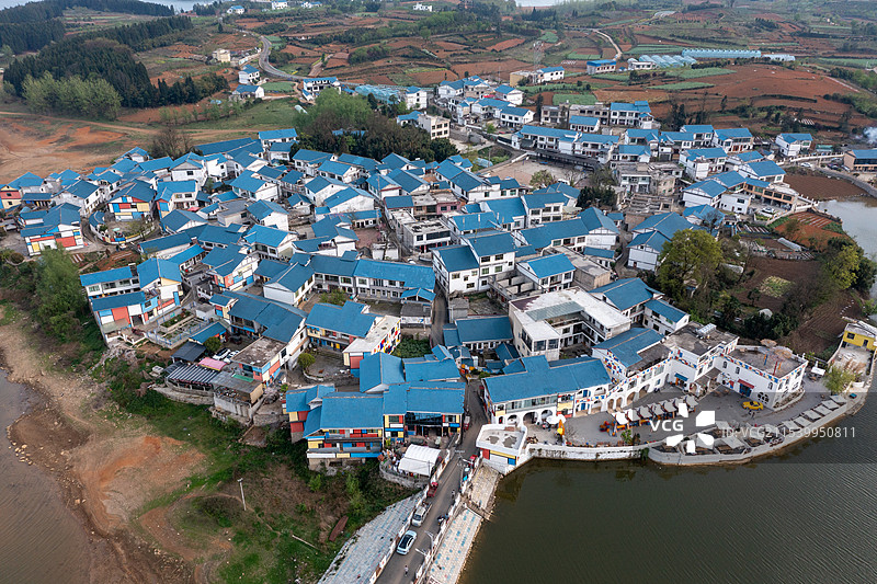 贵州平坝右二村航拍风光图片素材