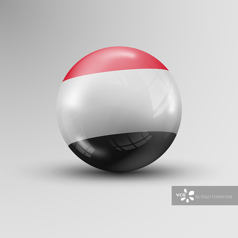 带有也门国旗的3D球体背景图片素材