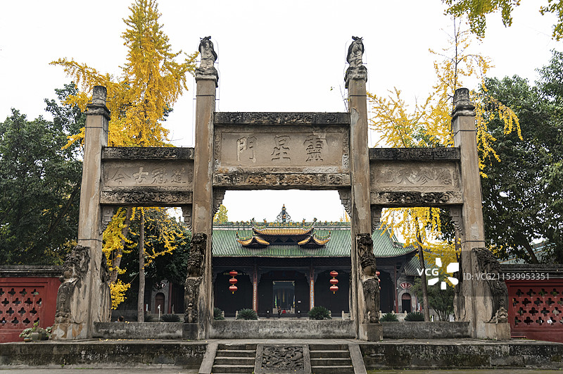 四川乐山犍为县文庙内的古代石刻图片素材